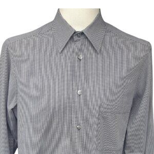 Charter Collection Hudson's Bay SZ 15 Men's Button Up Shirt Black & White Check